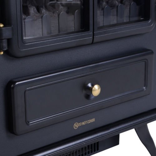 Elegant Vintage Free Standing 1500W Heater Fire Flame Stove Wood Adjustable Electric Fireplace N6