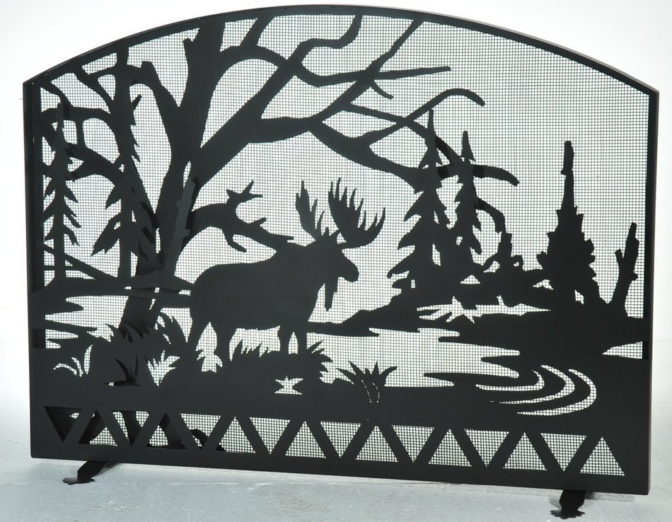 Meyda Tiffany 109212 Moose Creek Fireplace Screen, 54" Width x 42" Height