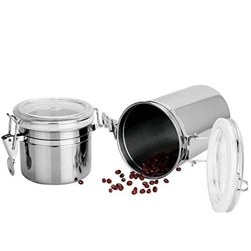 Bluelover Durable Stainless Steel Canister Airtight Sealed Canister Spice Dry Storage Container Snack Cans XL N2