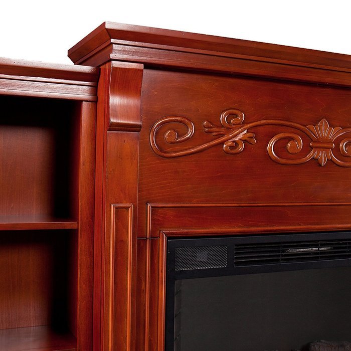 Locksley Bookcase Electric Fireplace - Classic Mahogany N4