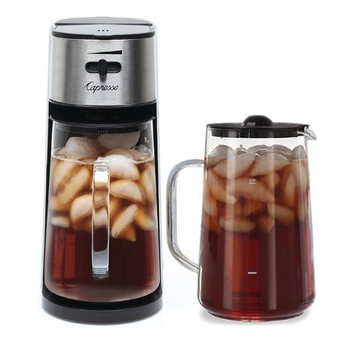 Auto Shut Off Black Ice Tea Maker with 2 Glass Pitchers