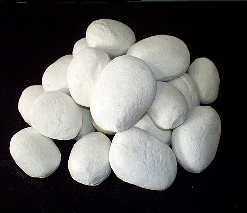 Vermiculite with Ceramic Fireplace Pebbles - White N3