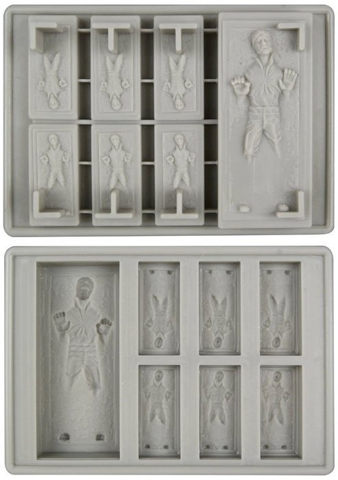 (2-Pack) Star Wars Han Solo in Carbonite Silicone Ice Trays / Chocolate Molds N2