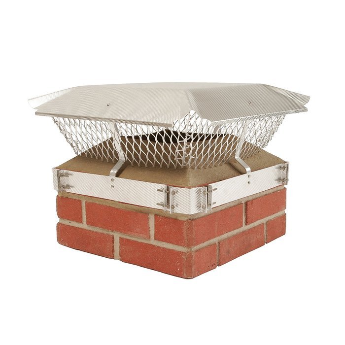 HY-C 182B Duro Shield Single Flue Aluminum Band-Around Brick Chimney Cap, 17" x 21"