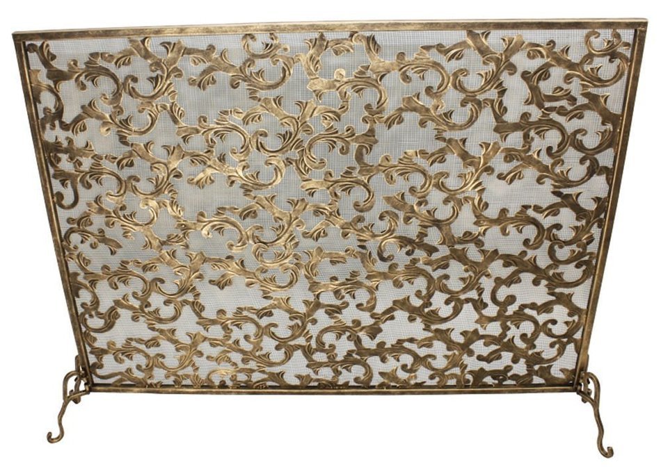 FIREPLACE SCREENS - "BARRINGTON COURT" FIREPLACE SCREEN - BURNISHED GOLD PATINA