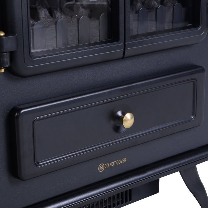 Giantex Free Standing Electric 1500W Fireplace Heater Fire Flame Stove Wood Adjustable N8