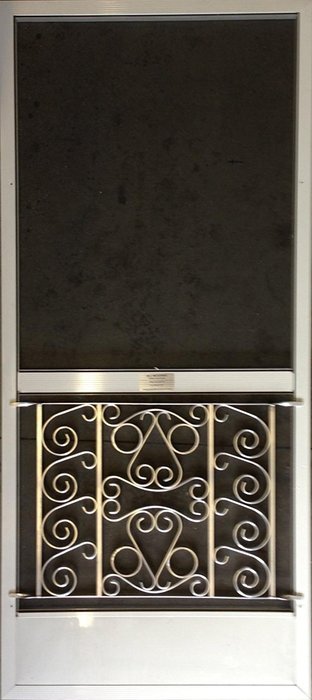 Designer Style Screen Door Grille, Screen Door Pet Guard, (Mill Finish), By All Weather, Aluminum, "Island" Model... N2