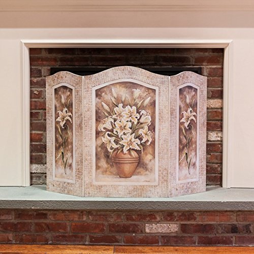 Lilies 3 Panelled Fireplace Screen N2