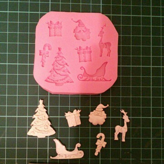 ZhiDa Christmas Silicone Handmade Fondant Cake Decorating DIY Mould Baking Mold (Pink)