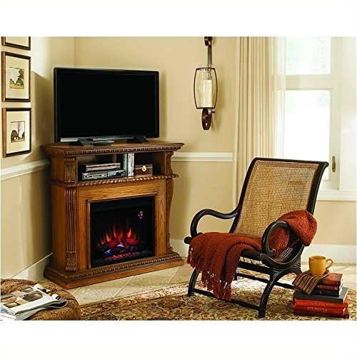 Corinth Oak Infrared Electric Fireplace TV Stand - 23DE1447-O107