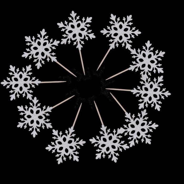 Paper Snowflake Cake Topper Wedding Decoration Birthday Party Favor Pack of 10 N2