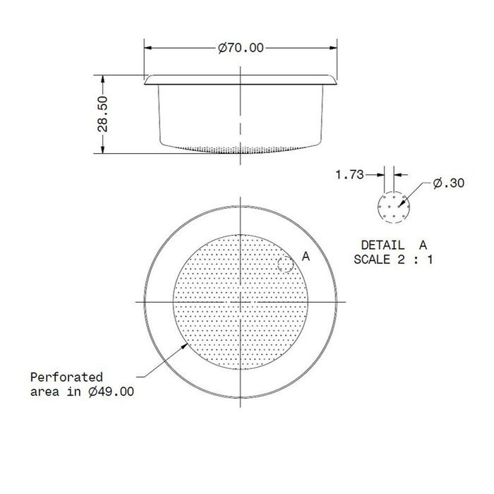 IMS Competition E-61 Precision Filter Ridgeless Basket 18/22 gr - B70 2TC H28.5 E N2