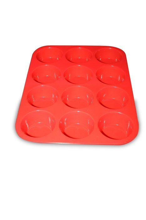 Muffin Pan Silicone and Cupcake Maker 12 Cup Quality Muffin Bake Pan (Blue)