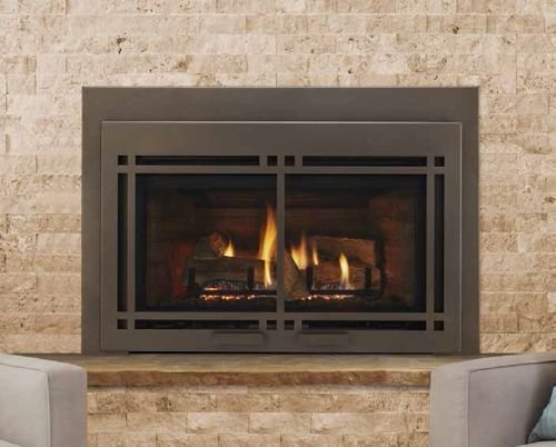 35" Direct Vent Large Gas Insert with Bronze Door and Small Surround