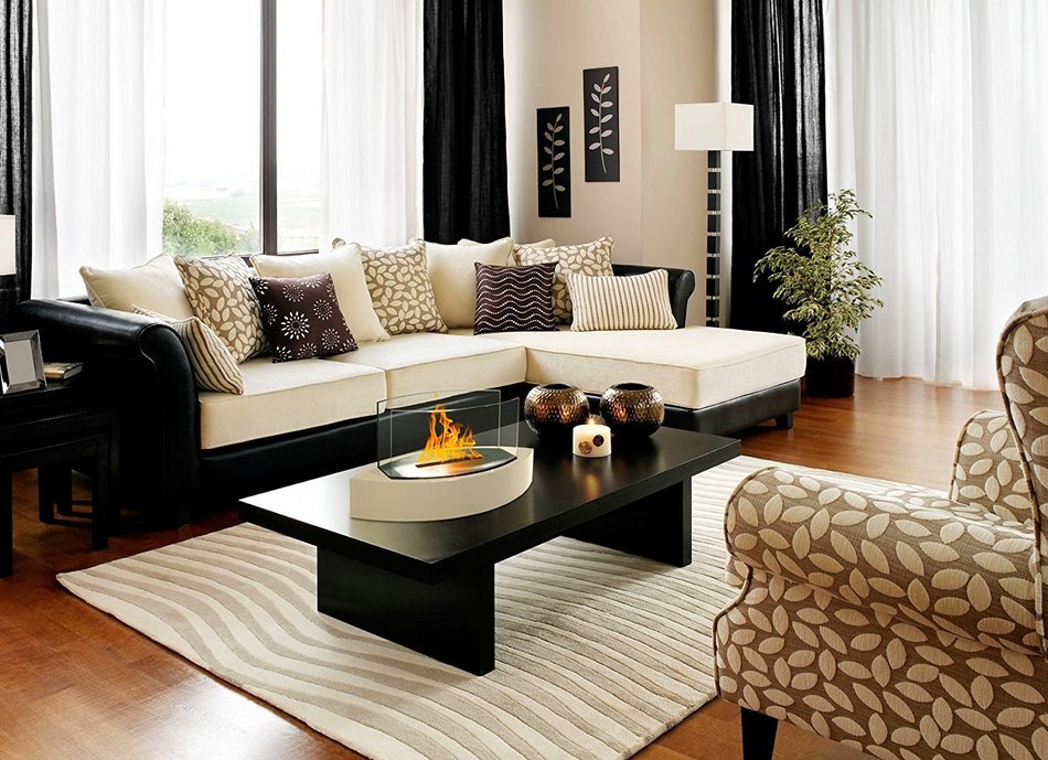 Anywhere Fireplace - Lexington Tabletop Ethanol Fireplace in Beige