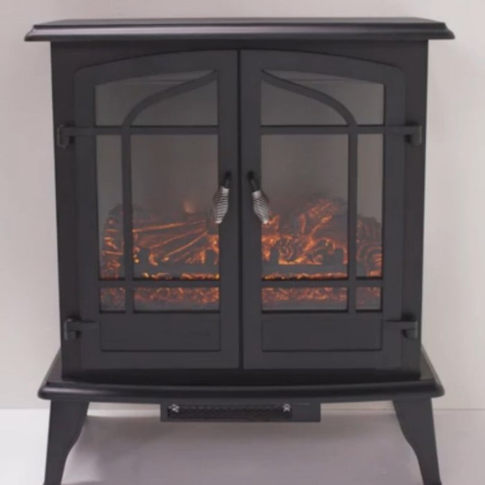 Legacy 1,000 sq. ft. 25 in. Freestanding Panoramic Compact Portable Black Infrared Electric Stove & Fireplace... N2