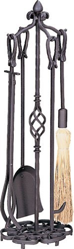 Uniflame, F-5803, 5 Pc Bronze Heavy Weight Fireset With Horseshoe Handle