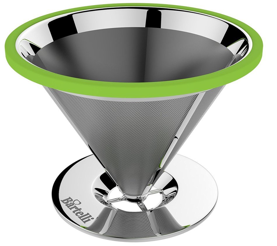 Bartelli Paperless Pour Over Coffee Dripper and Brewer - Permanent Reusable Stainless Steel Filter - Single Serve...