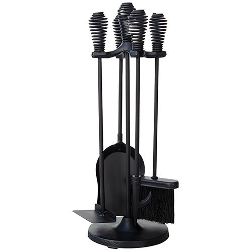 UniFlame 5-Piece Black Stoveset with Spring Handles