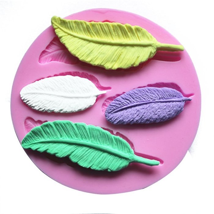 Surprising 4-Cavity Leaf Shape Silicone Mold fondant mold for baking Soap, Candle, Candy, Chocolate ,cake and...