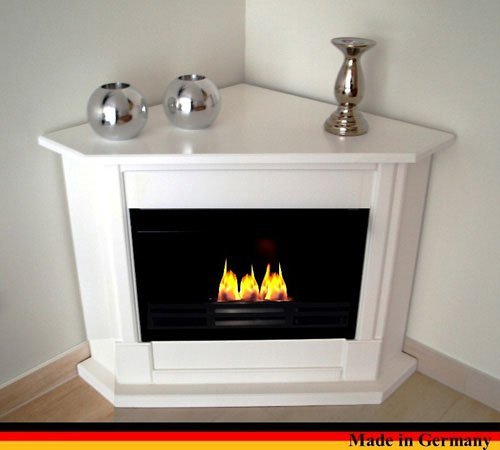 Gel + Ethanol Fire-Places Ethanol Corner Fireplace Model Moskau White N4