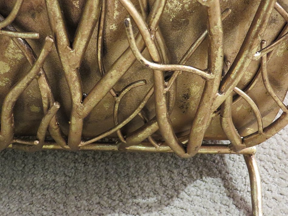 Golden Branches Iron Log Holder | Metal Fireplace Accessories N4