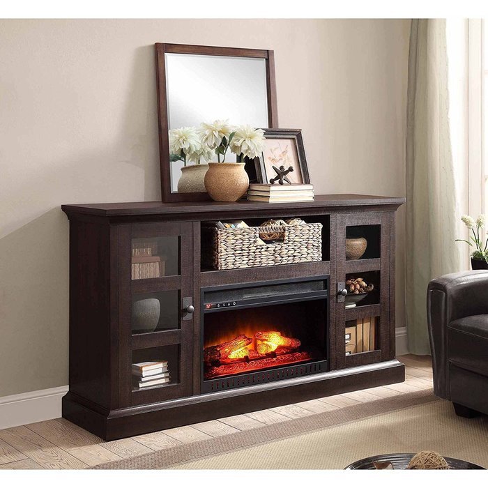 60" Fall Harvest Entertainment Stand Fireplace For TVs Up To 70" N5