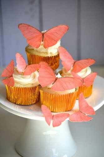 Edible Butterflies &copy; - Coral Set of 15 - Cake and Cupcake Toppers, Decoration