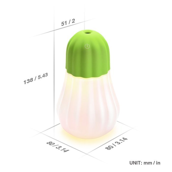 Humidifier, Hard Crafts Bulb Personal Humidifier - 350 ml Portable Cool Mist Humidifier with LED Lights, Humidifiers... N2