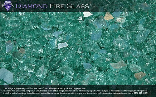 Blue Green Reflective - Fireplace Glass - 5 LBS.
