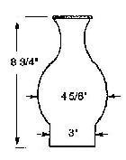 B&P Lamp 3&rdquo; X 4 3/4&rdquo; X 8 1/2&rdquo; Chimney, Cl. Bead Top N2