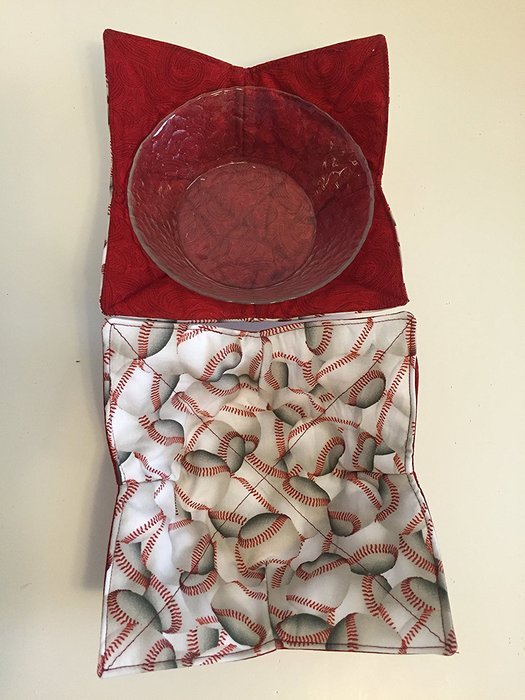 Baseball, male gift, handmade,Hot Cold Bowl Cozy,Microwave Bowl Cozie,Fabric Trivet, Hot pad, Pot Holder,Cotton...