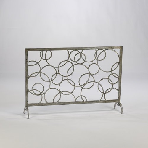Cyan Design 02244 28" Circle Fire Screen, Silver Leaf