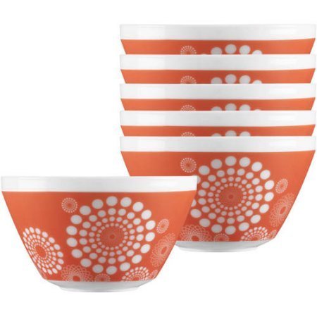Tickled Pink, Pyrex Vintage Charm 6-Piece Opal Glass Mixing Bowl Set
