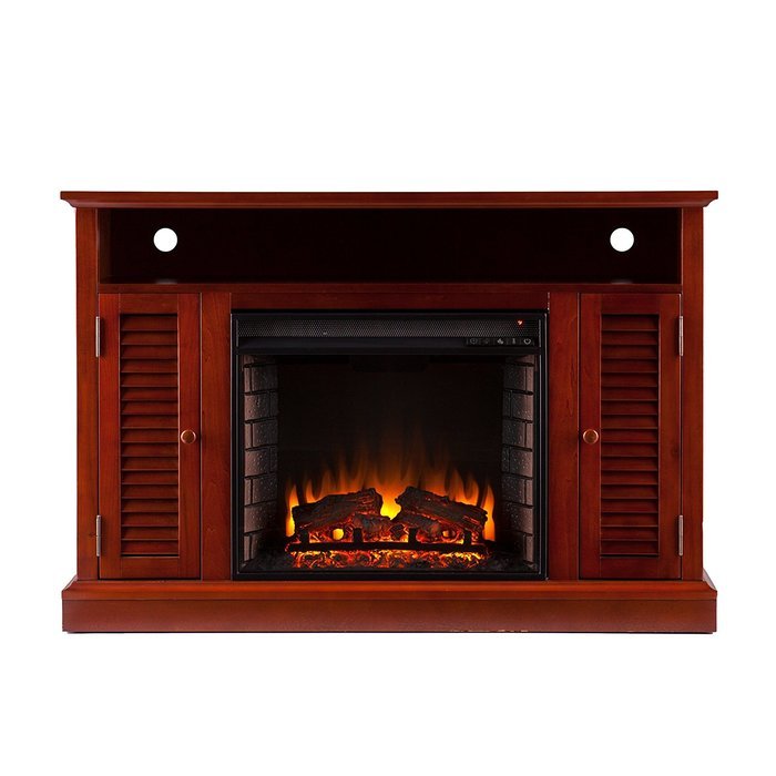 Southern Enterprises Adelaide Media Fireplace, Classic Mahogany N3