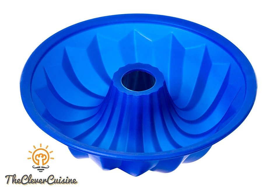 The Clever Cuisine Silicone Spiral Bundt Gelatine (Jell-O) and Cake Pan with Thick Mold to Keep Consistent Form...