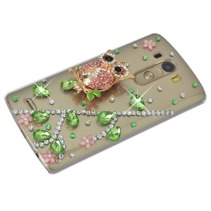 Spritech(TM) Clear Hard Bling Phone Case for LG G Stylo 2 LS775/LG Stylus 2 K520,Handmade Gold Crystal Flower... N15
