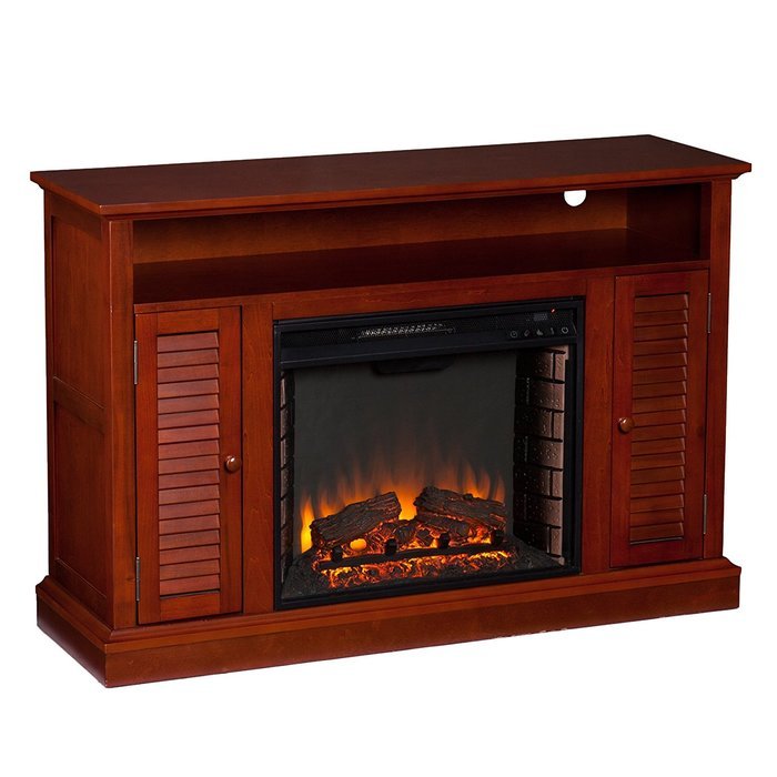 Southern Enterprises Adelaide Media Fireplace, Classic Mahogany N4
