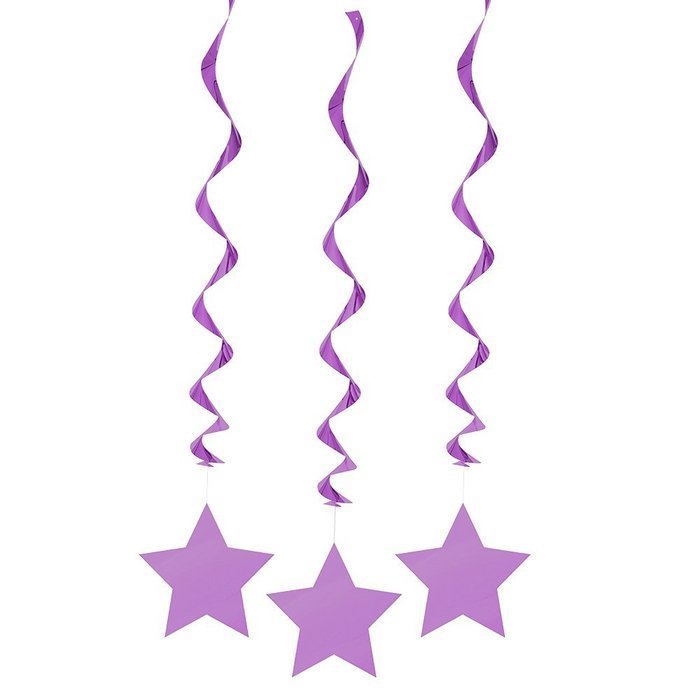 Hanging Star Decorations, 26", Light Blue, 3 Count