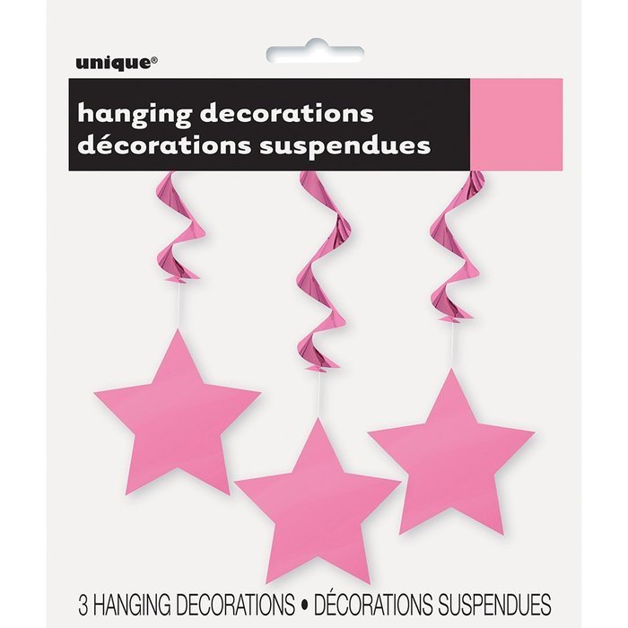 Hanging Star Decorations, 26", Light Blue, 3 Count N2