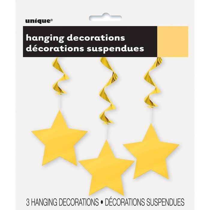 Hanging Star Decorations, 26", Light Blue, 3 Count N4