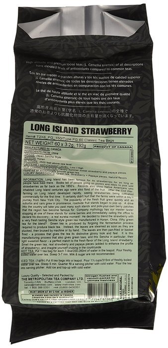 Metropolitan Tea 60 Count Classic Teabags, Long Island Strawberry N2