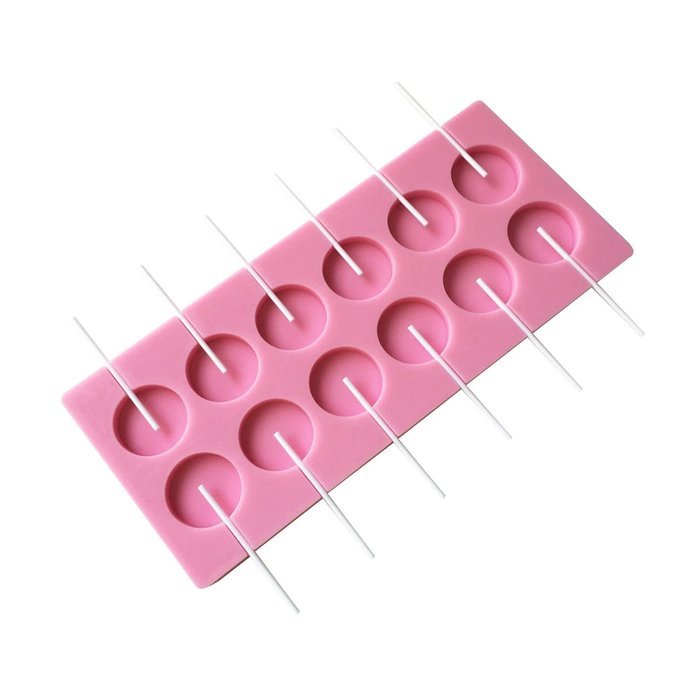 GoFriend 12-Capacity Round Silicone Lollipop Mold for Baking Chocolate, Hard Candy, Fondant Mould with Sticks,...