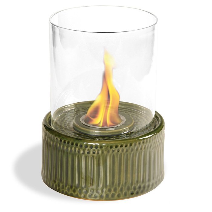 Pacific Decor Ceramic Table Fireplace, Green