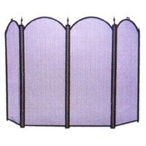 New Homebasix 0364760 4 Panel Metal Black Stove Fireplace Screen Arch 32 X 52