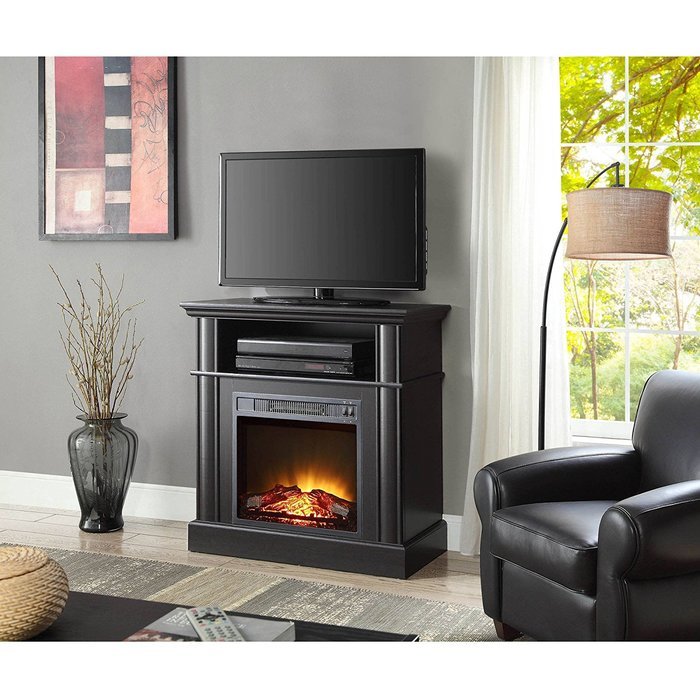 31" Mainstays Media Fireplace Heater for TV's up to 42" Provides Heating up to 400 sq ft and A Flame with or without... N7