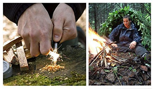 DINHAND All-Weather Emergency 2-IN-1 Fire Starter & Magnesium Fuel Fire Starter - Emergency Magnesium Fire Starter... N6