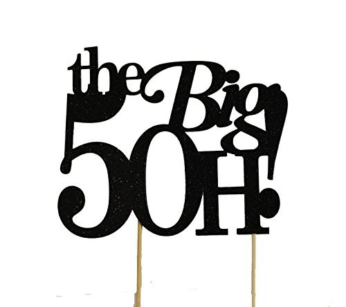 All About Details Black The Big 5OH! Cake Topper