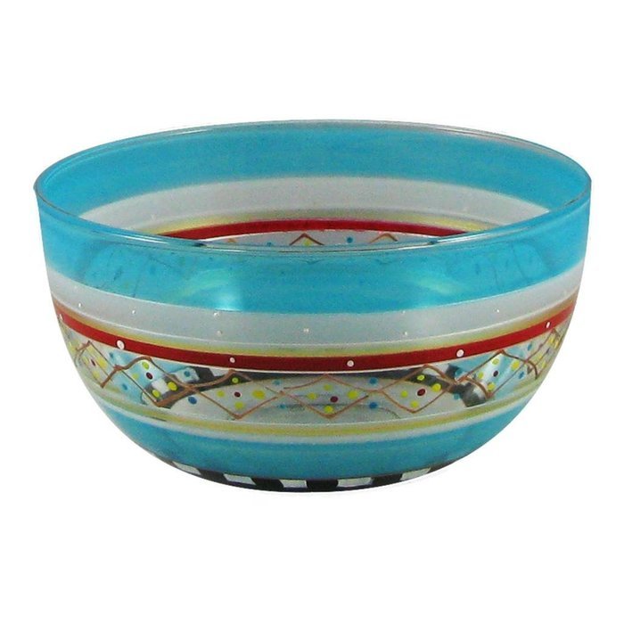 Golden Hill Studio 11" Serving Salad Bowl Hand Painted in the USA by American Artists-Mosaic Carnival Collection
