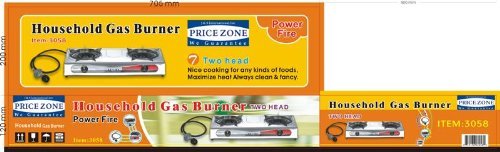 Portable Propane Gas Stove 2 Double Burner Range BBQ and New Regulator Hose N4